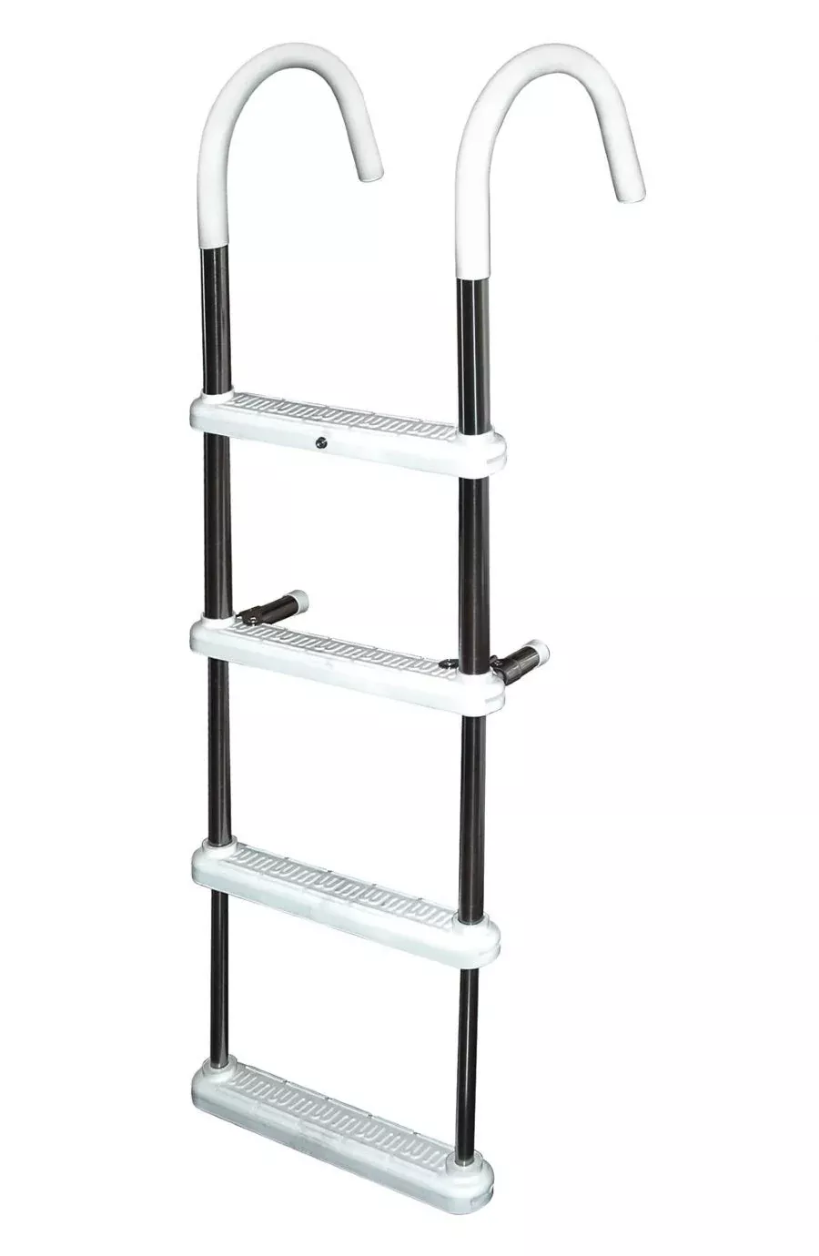5 Step 7 in. Hook Stainless Steel Gunwale Ladders, 5 Step Stainless Gunwale Hook Ladders