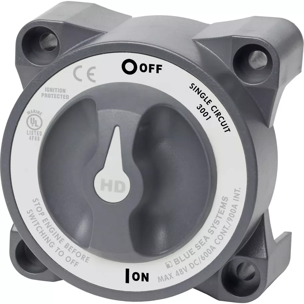 Blue Sea 3001 HDSeries Battery Switch Single Circuit ONOFF wAFD 3001