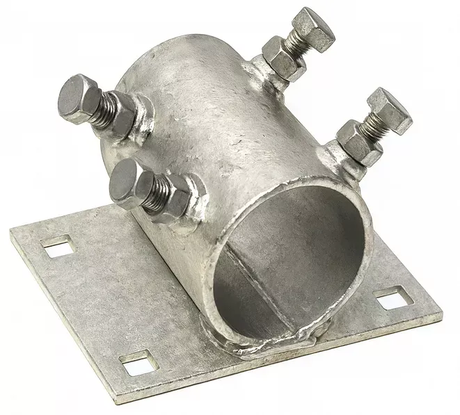 Dock Hardware DH-GSPH3 Stationary Pipe Holder Sleeve 3.5" OD 3" ID 5" x 5" Plate