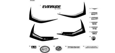 EVINRUDE-JOHNSON 216978 60 H.O. - Wite (Front & Rear)