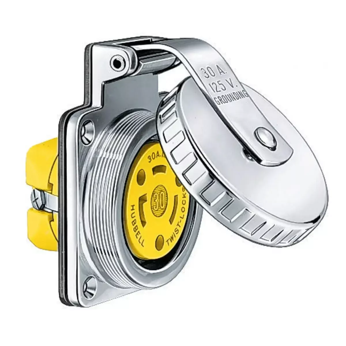 Hubbell HBL303SSO 30A Outlet Traditional Round Stainless MPN - HBL303SSO