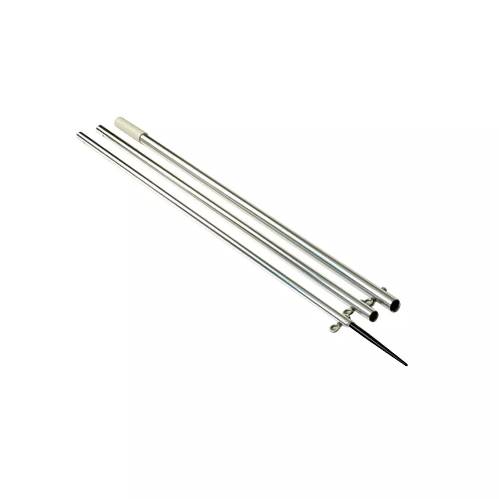 Lee's 13' Bright Silver Center Rigger Pole w/Black Spike 1-3/8